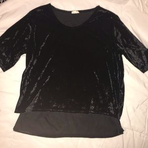 Black velvet blouse